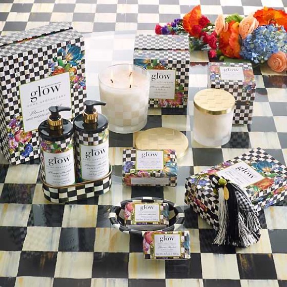 Mackenzie-Childs Courtly Check Soap Dish & Flower Market Bar Soap Set - Picture 4 of 8